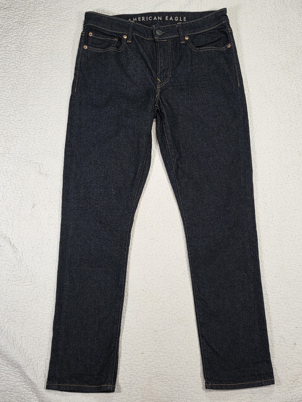 American Eagle Outfitters Men's Dark Navy Indigo Airflex Slim Jeans